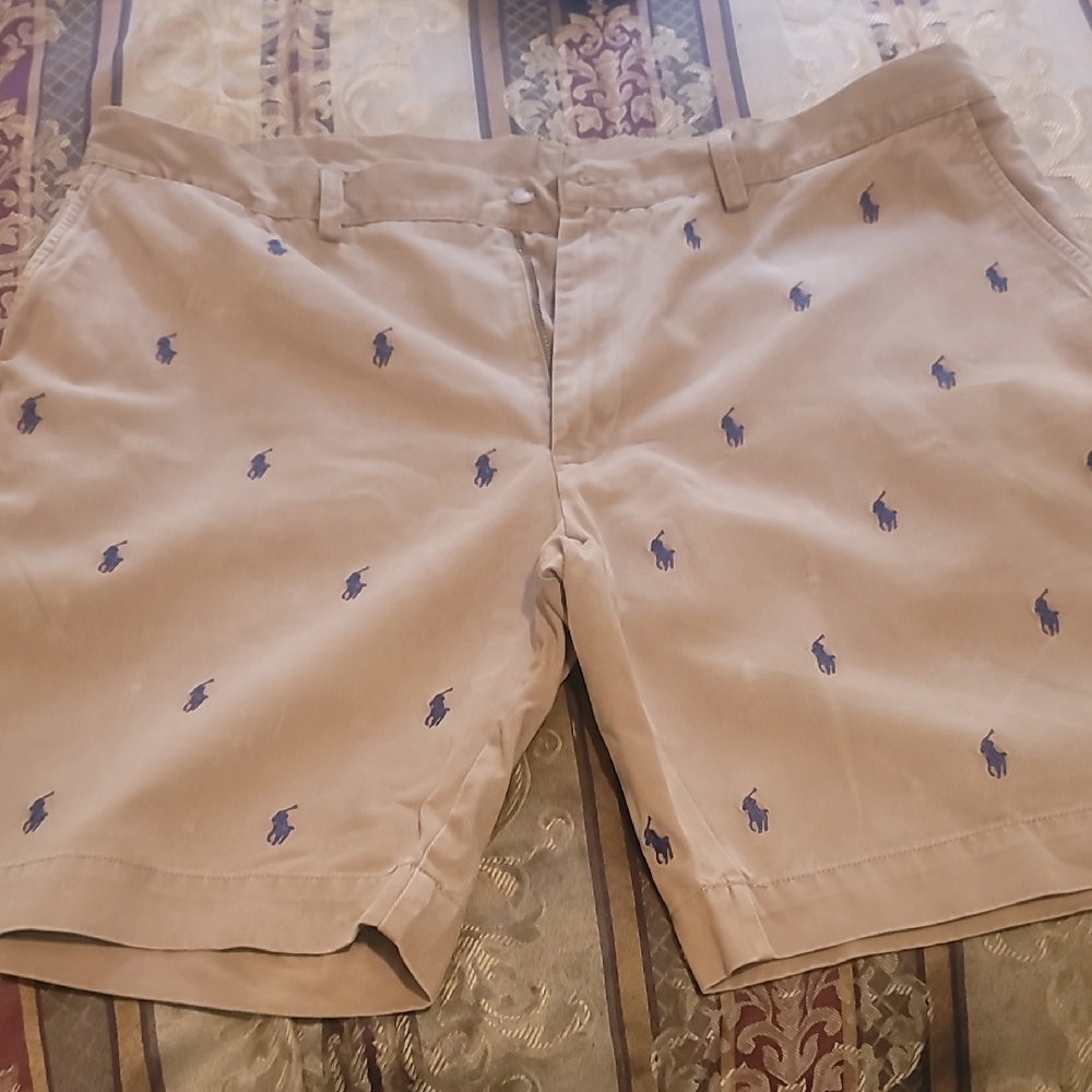 Polo by Ralph Lauren Beige Shorts with Navy Accents